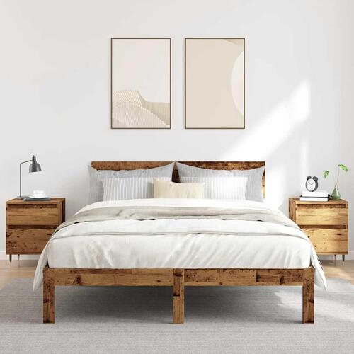 Sengeborde 2 stk. 40x35x50 cm konstrueret træ antikt træ