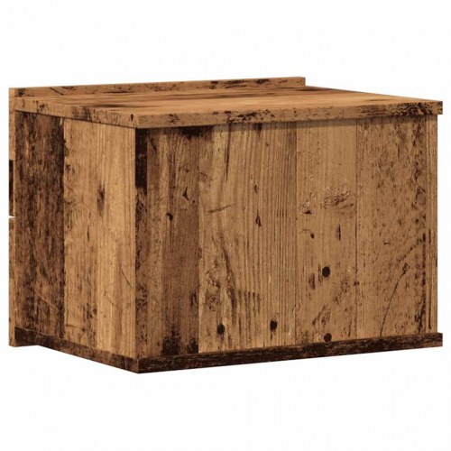 Væghængte sengeborde 2 stk. - 40×32×30 cm, antikt træ