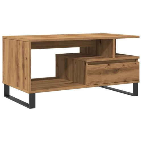 Sofabord 90x49x45 cm konstrueret træ kunsteg