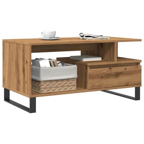 Sofabord 90x49x45 cm konstrueret træ kunsteg