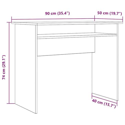 Skrivebord 90x50x74 cm konstrueret træ antikt trælook
