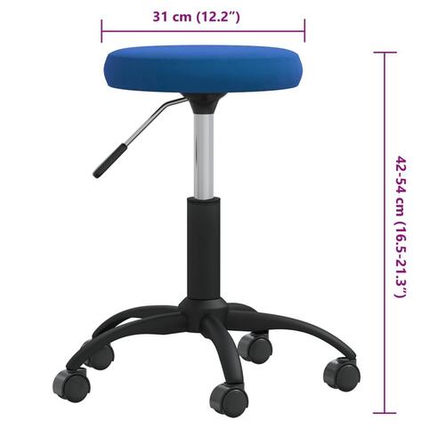 Massagetaburet fløjl blå