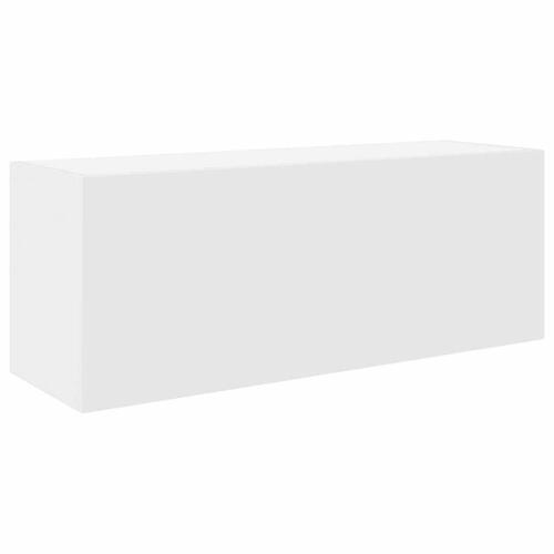 Væghængt badeværelsesskab 80x25x30 cm konstrueret træ hvid