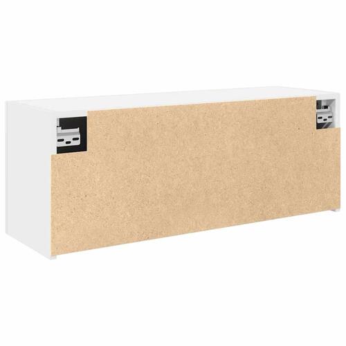 Væghængt badeværelsesskab 80x25x30 cm konstrueret træ hvid