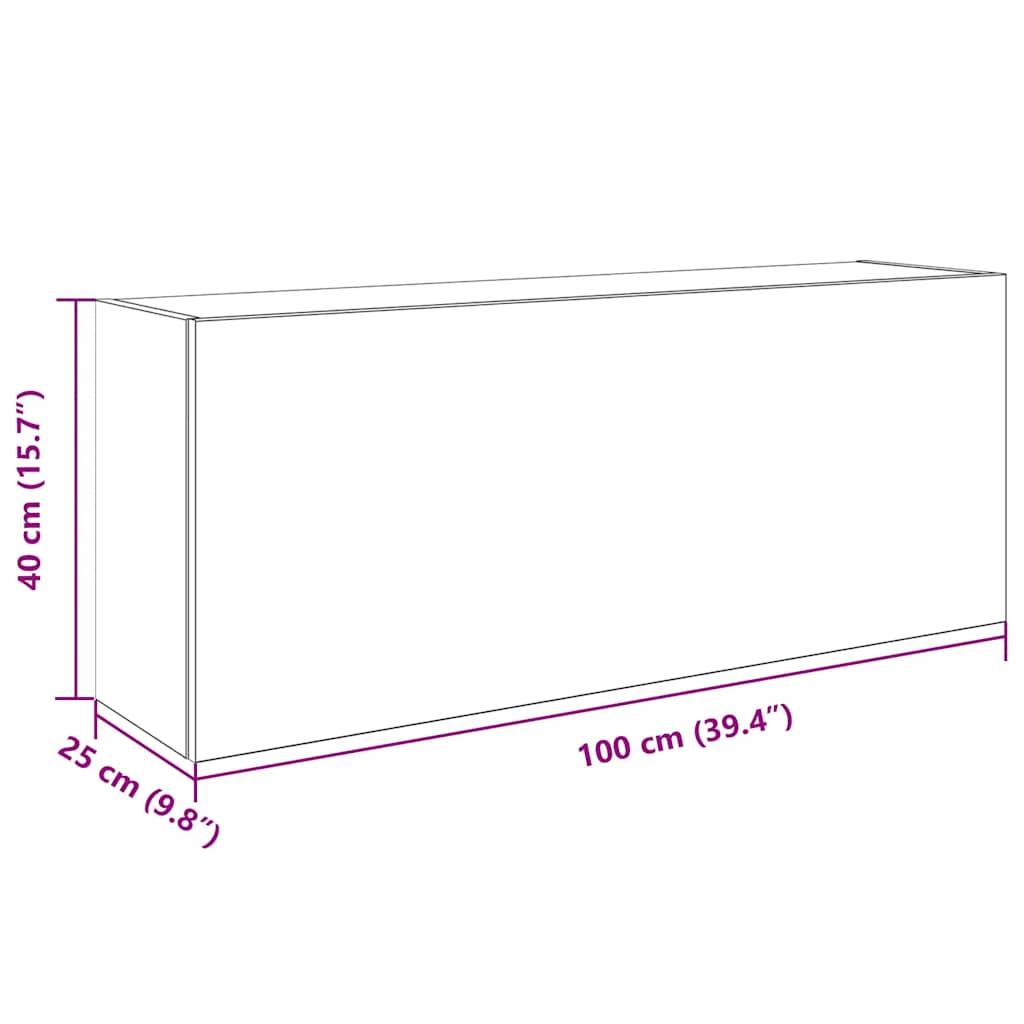 Væghængt badeværelsesskab 100x25x40 cm konstrueret træ