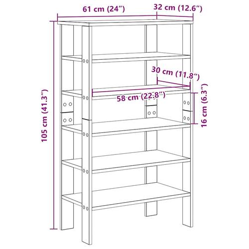 Skoreol 61x32x105 cm konstrueret træ betongrå