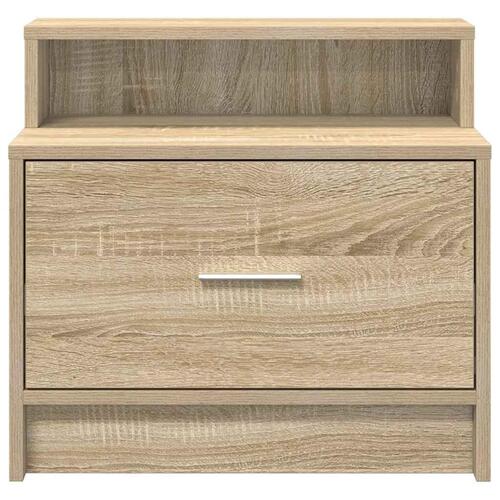 Sengebord med skuffe 51x31x47 cm sonoma-eg