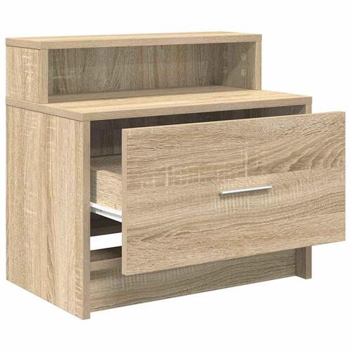 Sengebord med skuffe 51x31x47 cm sonoma-eg
