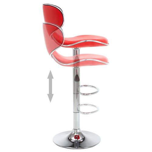 323645 Bar Stools 2 stk Red Faux Leather