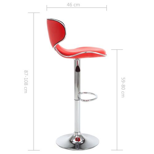323645 Bar Stools 2 stk Red Faux Leather