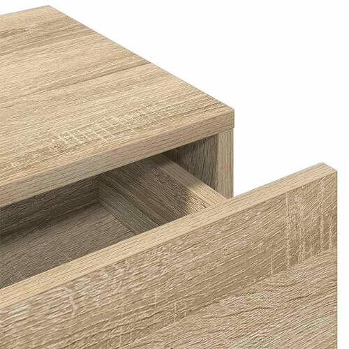 Væghylde med skuffer 80x33x17 cm konstrueret træ sonoma-eg