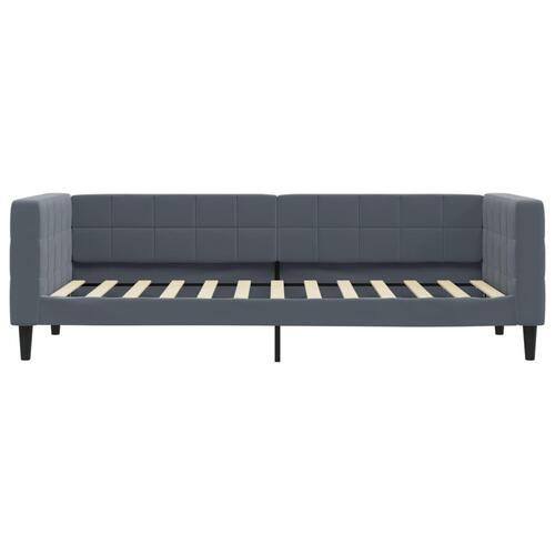 Daybed med udtræk og skuffer 80x200 cm velour mørkegrå