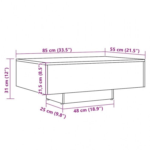 Sofabord i konstrueret træ - 85 × 55 × 31 cm, antikt træ
