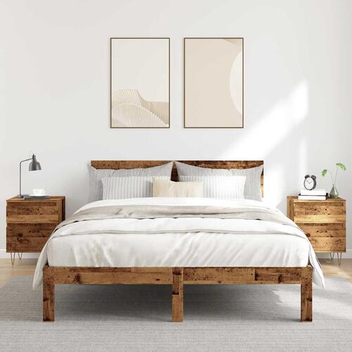 Sengeborde 2 stk. 40x35x50 cm konstrueret træ antikt træ