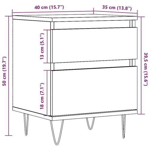 Sengeborde 2 stk. 40x35x50 cm konstrueret træ antikt træ