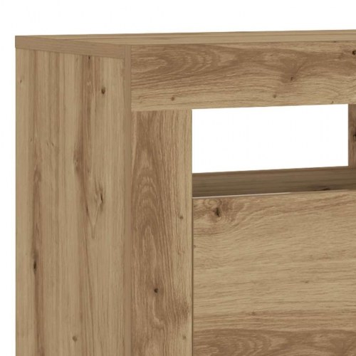 Tv-bord med LED-lys - 90×35×40 cm i kunsteg