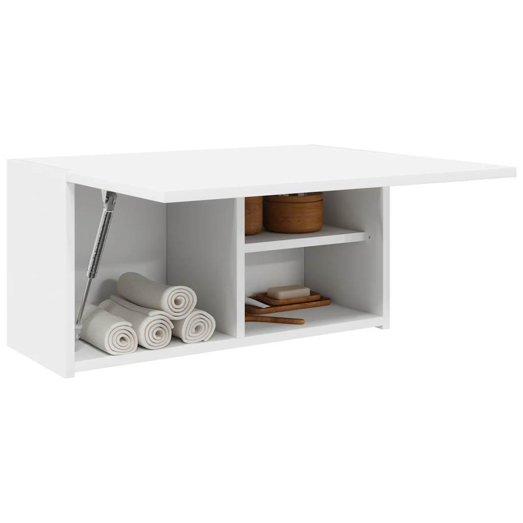 Væghængt badeværelsesskab 60x25x30 cm konstrueret træ hvid