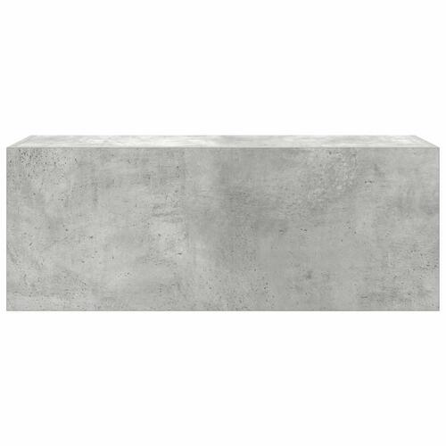 Væghængt badeværelsesskab 80x25x30 cm konstrueret træ betongrå
