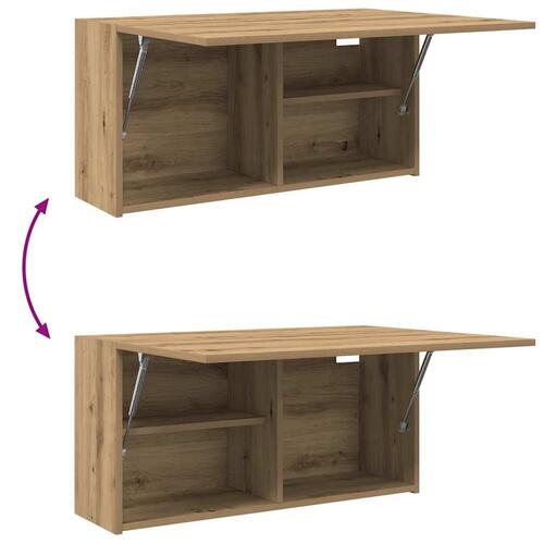 Væghængt badeværelsesskab 80x25x40 cm konstrueret træ kunsteg