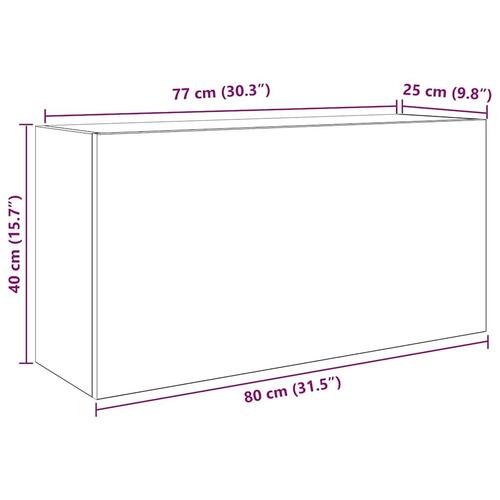 Væghængt badeværelsesskab 80x25x40 cm konstrueret træ kunsteg