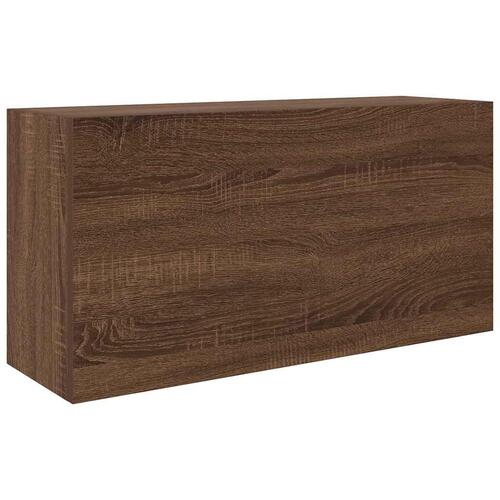 Væghængt badeværelsesskab 80x25x40 cm konstrueret træ brun eg