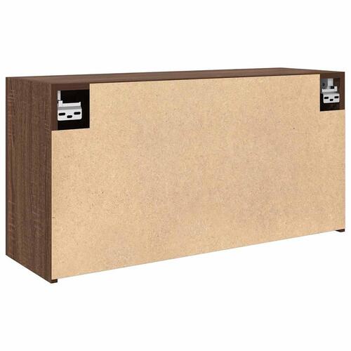Væghængt badeværelsesskab 80x25x40 cm konstrueret træ brun eg