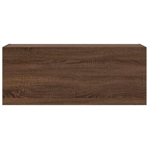 Væghængt badeværelsesskab 100x25x40 cm konstrueret træ brun eg