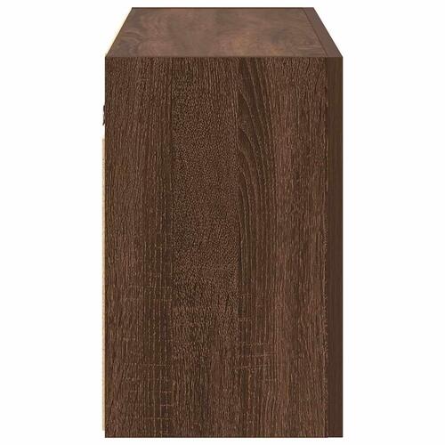 Væghængt badeværelsesskab 100x25x40 cm konstrueret træ brun eg