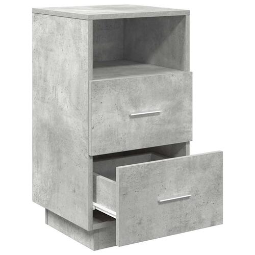 Sengeborde 2 stk. med 2 skuffer 36x36x68 cm betongrå