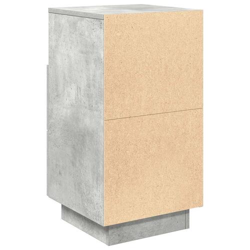 Sengeborde 2 stk. med 2 skuffer 36x36x68 cm betongrå