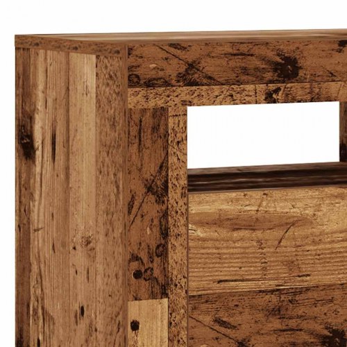 Tv-bord med LED-lys 90×35×40 cm - konstrueret træ, antikt træ