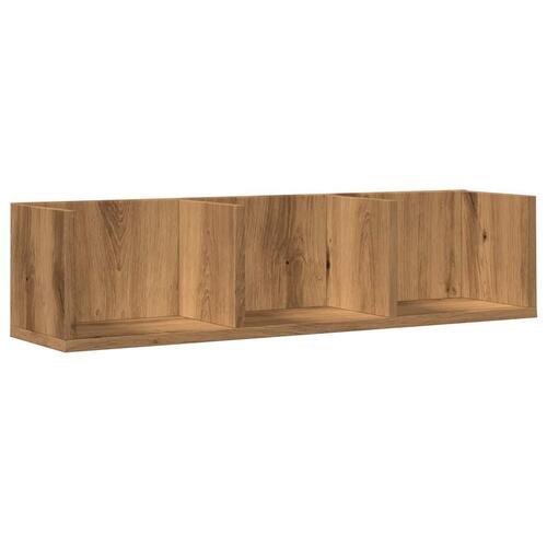 Væghylde til cd'er 75x18x18 cm konstrueret træ kunsteg