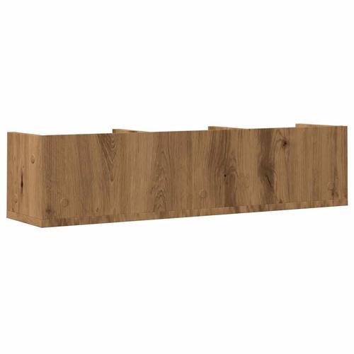 Væghylde til cd'er 75x18x18 cm konstrueret træ kunsteg