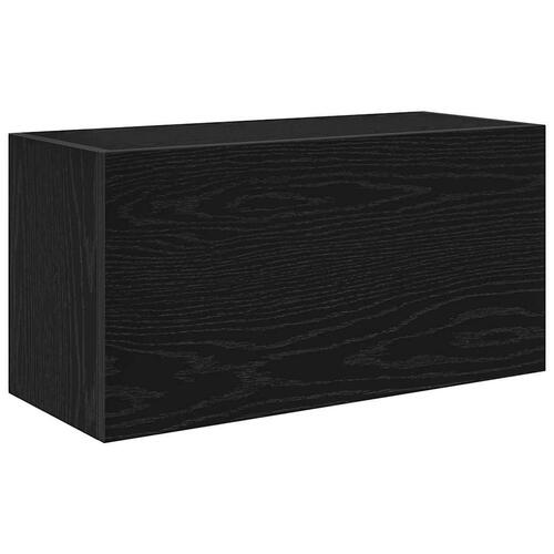 Væghængt badeværelsesskab 60x25x30 cm konstrueret træ sort