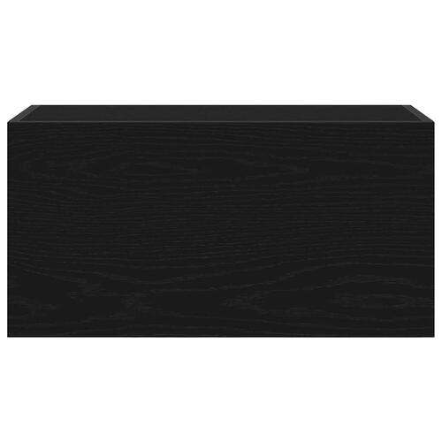 Væghængt badeværelsesskab 60x25x30 cm konstrueret træ sort
