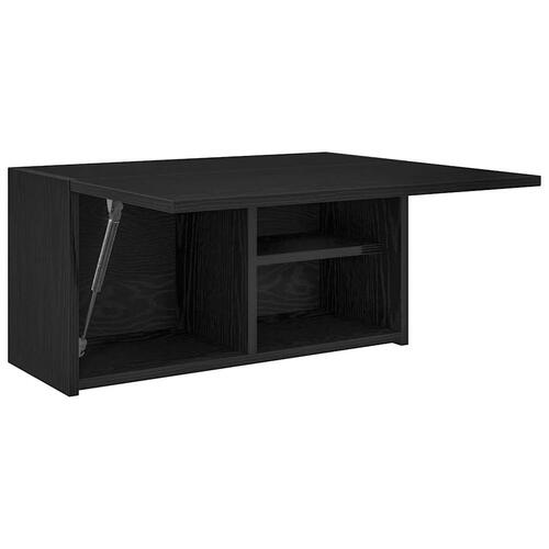 Væghængt badeværelsesskab 60x25x30 cm konstrueret træ sort