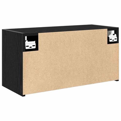 Væghængt badeværelsesskab 60x25x30 cm konstrueret træ sort