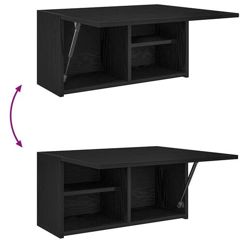 Væghængt badeværelsesskab 60x25x30 cm konstrueret træ sort