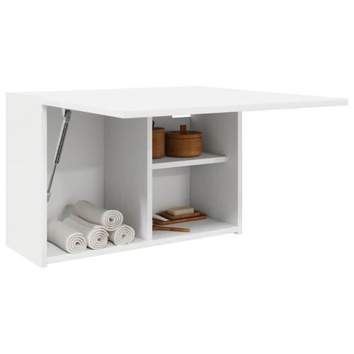Væghængt badeværelsesskab 60x25x40 cm konstrueret træ hvid