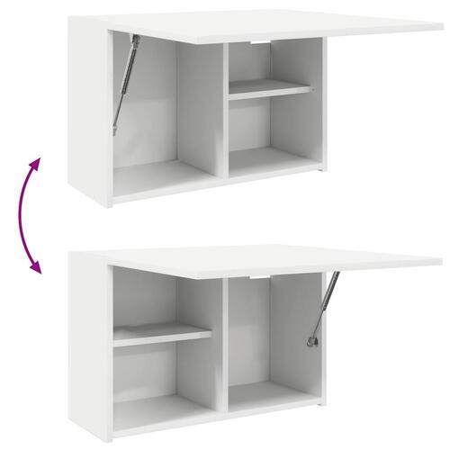 Væghængt badeværelsesskab 60x25x40 cm konstrueret træ hvid