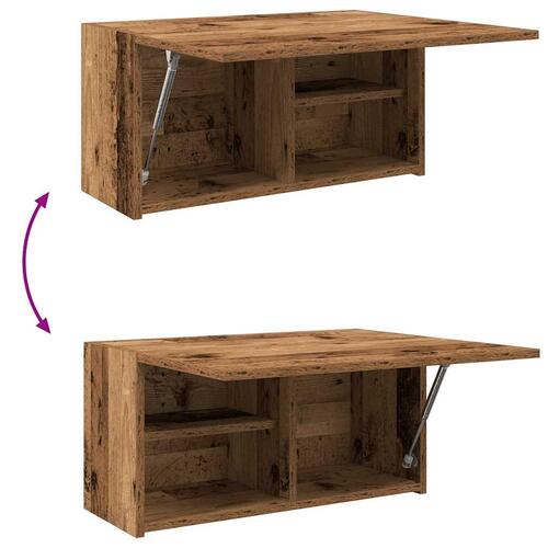 Væghængt badeværelsesskab 60x25x30cm konstrueret træ antikt træ