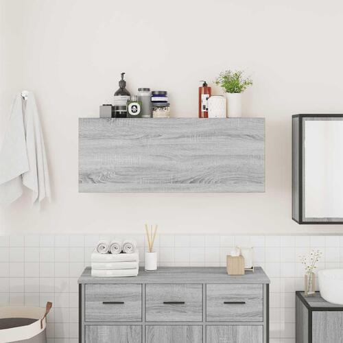 Væghængt badeværelsesskab 100x25x40 cm konstrueret træ
