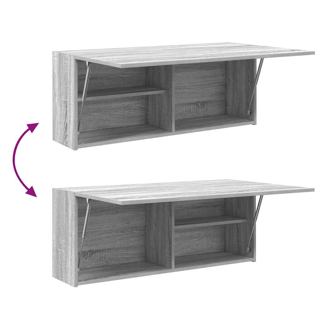 Væghængt badeværelsesskab 100x25x40 cm konstrueret træ
