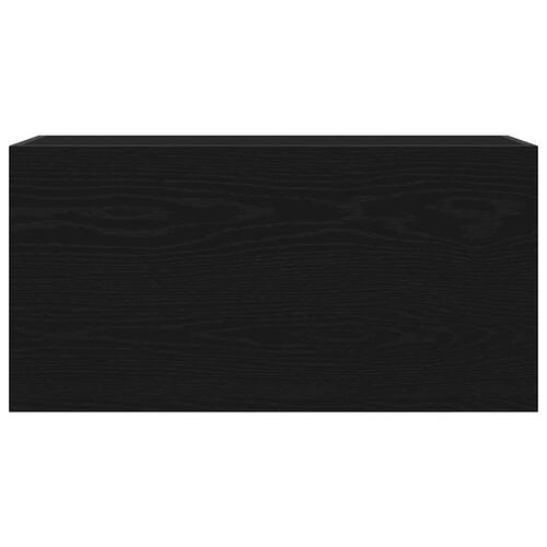 Væghængt badeværelsesskab 80x25x40 cm konstrueret træ sort