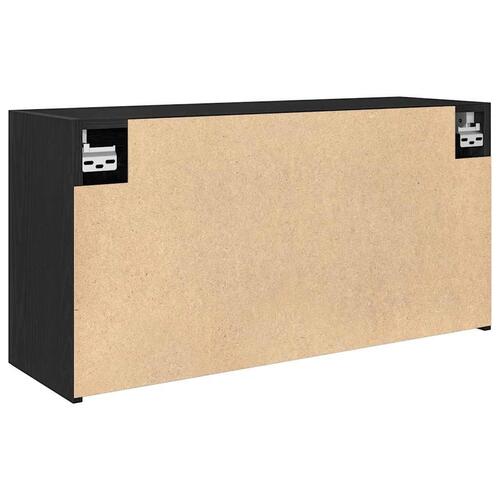 Væghængt badeværelsesskab 80x25x40 cm konstrueret træ sort