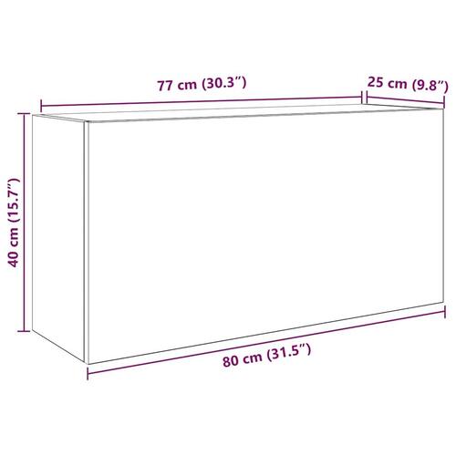 Væghængt badeværelsesskab 80x25x40 cm konstrueret træ sort