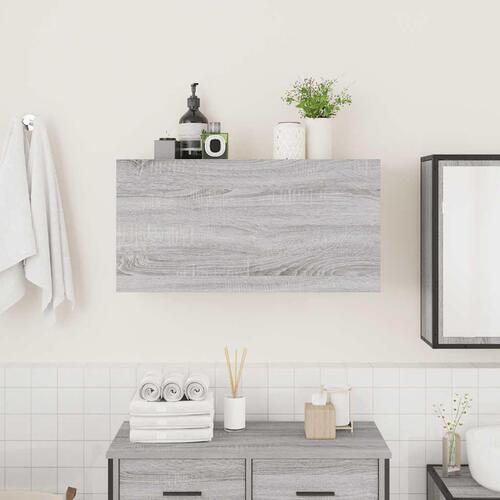 Væghængt badeværelsesskab 80x25x40 cm konstrueret træ