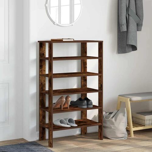 Skoreol 61x32x105 cm konstrueret træ røget egetræsfarve