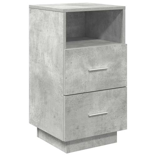 Sengebord med 2 skuffer 36x36x68 cm betongrå