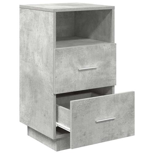 Sengebord med 2 skuffer 36x36x68 cm betongrå
